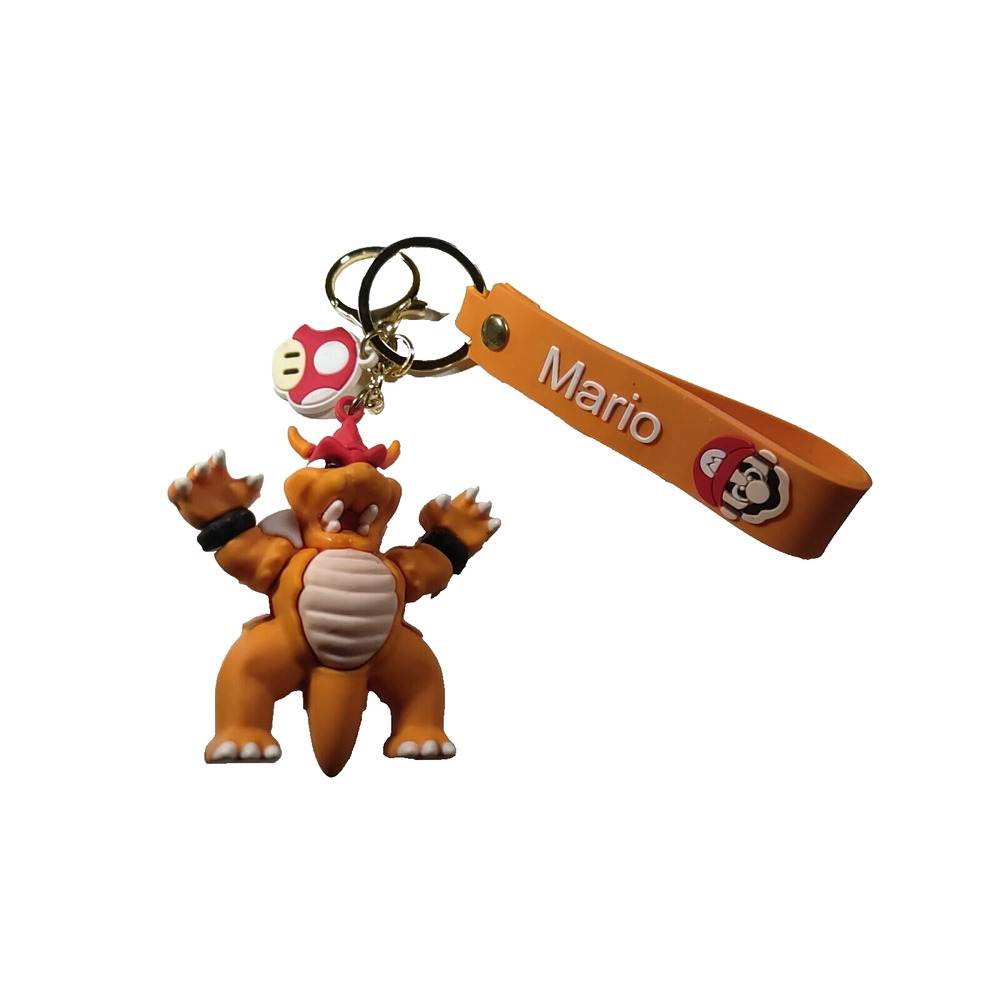 Super Mario Dragon Bowser Keychain Luggage Purse Clip Wrist Strap